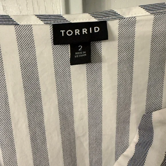 Torrid Navy and White Striped Dress - Picture 2 of 4